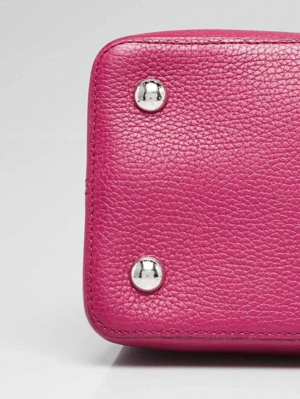 Louis Vuitton Galet/Violet Taurillon Leather Capucines MM Bag